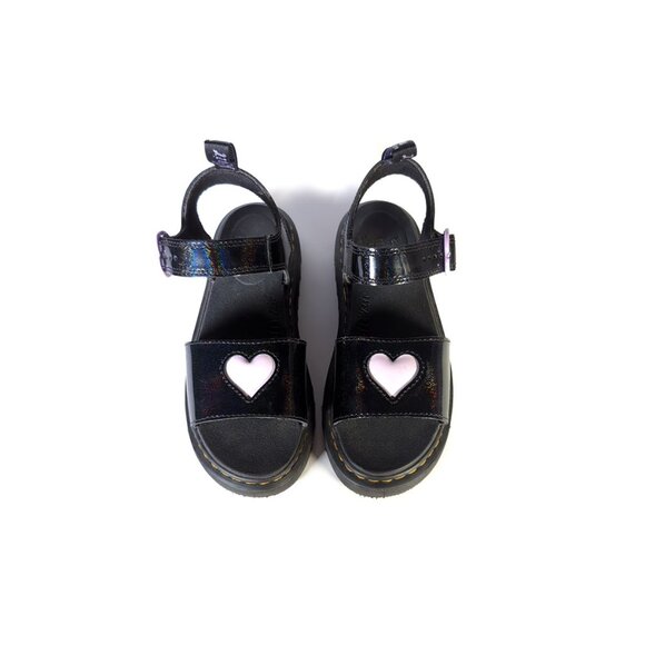 DR. MARTENS Kids Size 3 US Black Marlowe Hearts Junior Kids Sandals 34 Eur - Picture 2 of 12